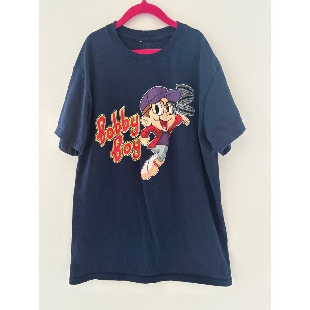 Logic Bobby Boy Navy Blue T-Shirt S - Cartoon Graphic Design